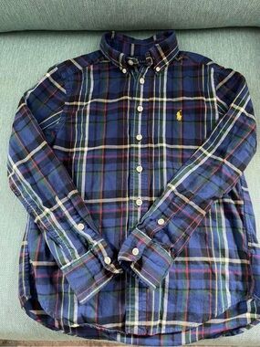 Ralph Lauren Boys Plaid Button Down Shirt Size 8